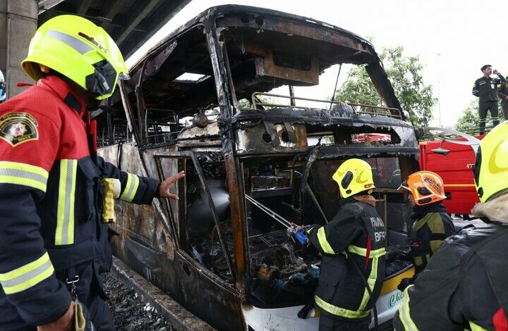 Student bus fire with 44 passengers in Thailand