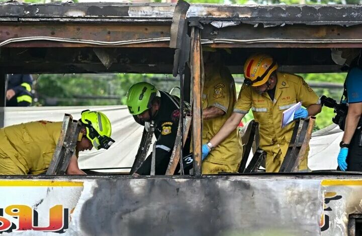 The school bus turned into an inferno/ probably 20 students died