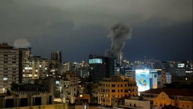 Zionist regime’s air attack on the center of Beirut + video