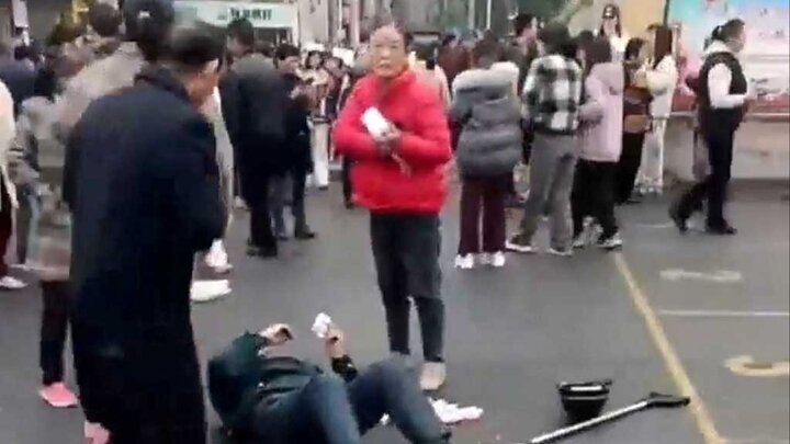 A car hit students outside the school in southern China