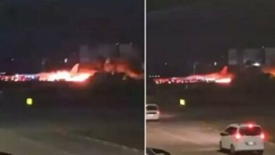 Russian plane caught fire at Antalya airport