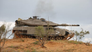 The destruction of the Israeli Merkava tank by Hezbollah fighters from inside the city of Al-Khayam