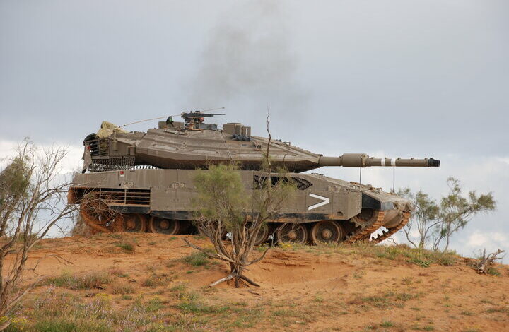 The destruction of the Israeli Merkava tank by Hezbollah fighters from inside the city of Al-Khayam