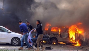 A car was targeted by Israel on the road to Damascus airport