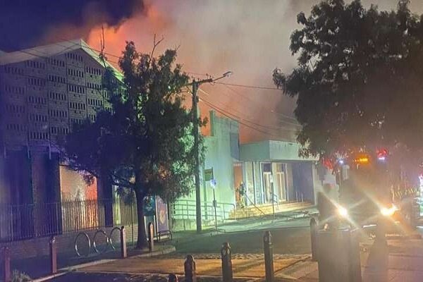 A fire at a synagogue in Melbourne, Australia