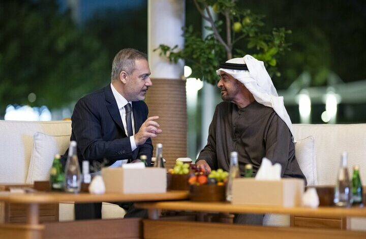 Consultation between the President of the UAE and the Foreign Minister of Türkiye regarding regional developments