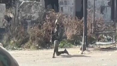 Pushing Zionist soldiers in southern Syria+film