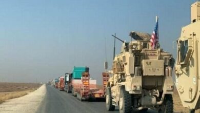 The arrival of an American military convoy from Iraq to Syria