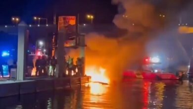 The explosion of two boats on the coast of Florida, USA/ 6 people were killed and injured