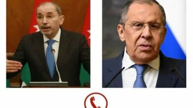 The telephone conversation between the foreign ministers of Jordan and Russia focused on Syria and Gaza