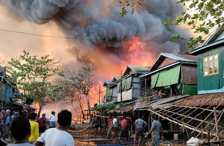 Dozens killed and injured due to the bombing of a Muslim village by the Myanmar army