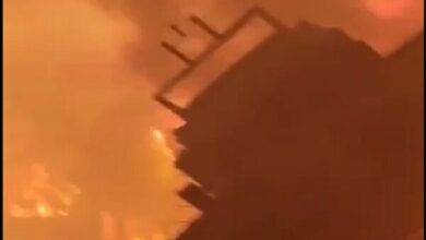 Extensive fire in the shipbuilding area in Egypt+ Movie