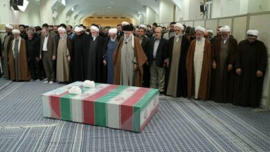 Imam Khamenei led the funeral prayer for two martyred judges of the Iranian Judiciary