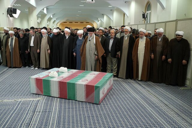 Imam Khamenei led the funeral prayer for two martyred judges of the Iranian Judiciary