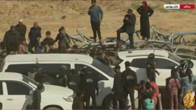 Palestinian welcoming of prisoners released in West Ramallah