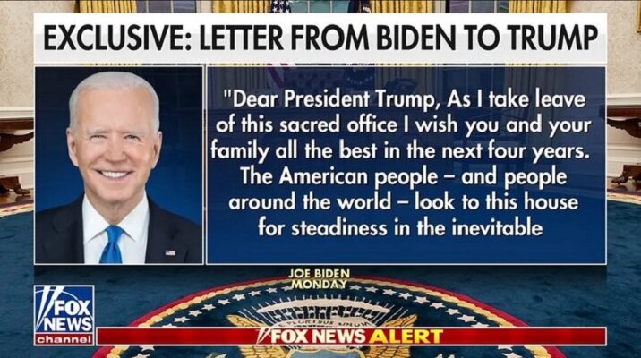 What did Biden write to Trump?