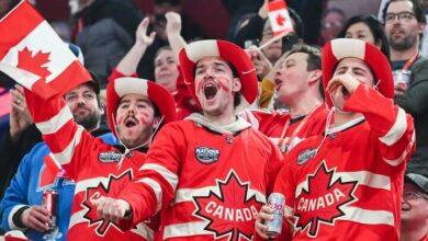 Beatings at the US and Canadian ice hockey visit after “Ho” by the National Anthem of the US+ Movie