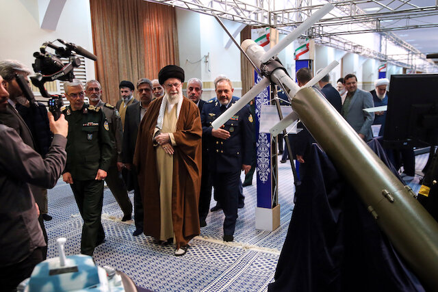 Imam Khamenei visited defense industry exhibition showcasing latest achievements of defense industry scientists