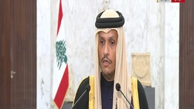 Qatar Foreign Minister of Ba’bda Palace in Lebanon: Qatar will participate in Lebanon’s reconstruction