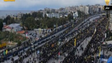 The beginning of the funeral of Sayyid Hassan Nasrallah to his shrine