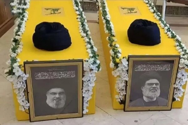 The first coffin of Seyyed Hassan Nasrallah and Seyyed Hashem Safi al -Din