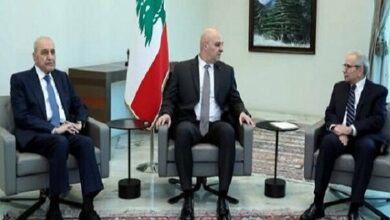 The President, Prime Minister and Speaker of the Lebanese Parliament