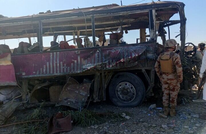 A roadside bomb blast in Balochistan, Pakistan