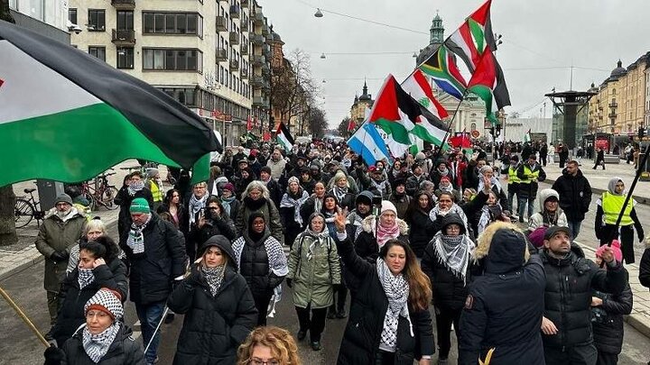 Demonstrations in Sweden in protest of Trump’s plan to migrate the people of Gaza