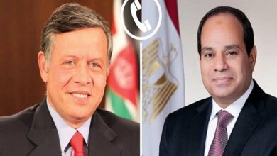 Egyptian President’s phone call with Jordan King About Gaza