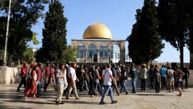 Entry of settlement to the mosque of Al -Aqsa