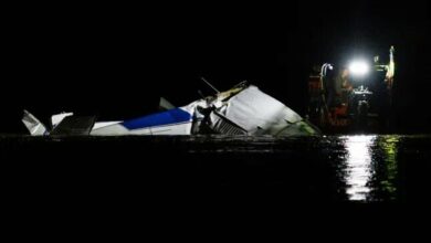 The plane crash on a river in Nabrska, USA, left four dead